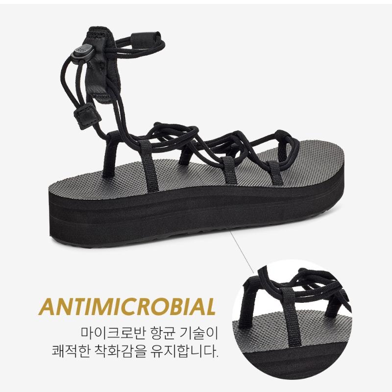 Teva Women 4cm Heel Lace Up Sandals Black Stvf2417890 Blk