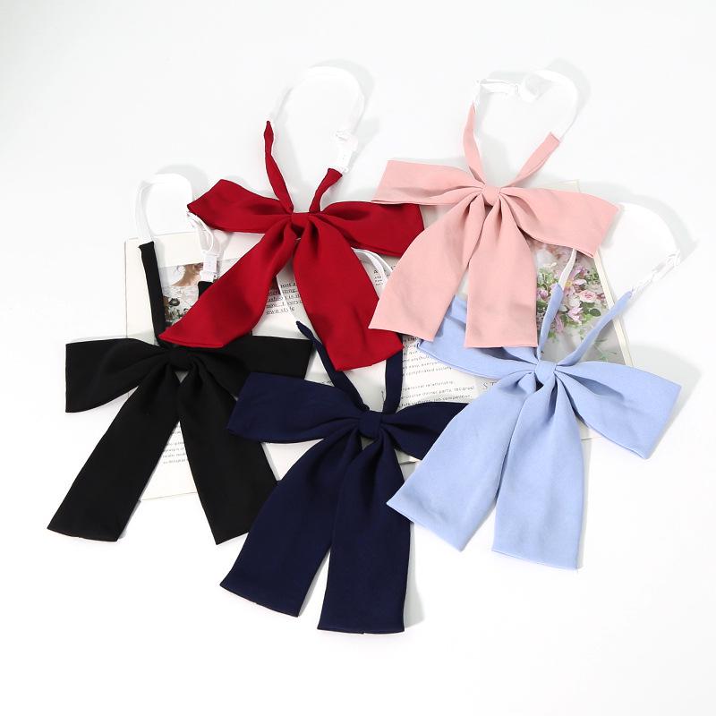 JK School Uniform Sailor Suit Small Long Handle Collar Flower Solid Color Twill Pointed Bow Tie