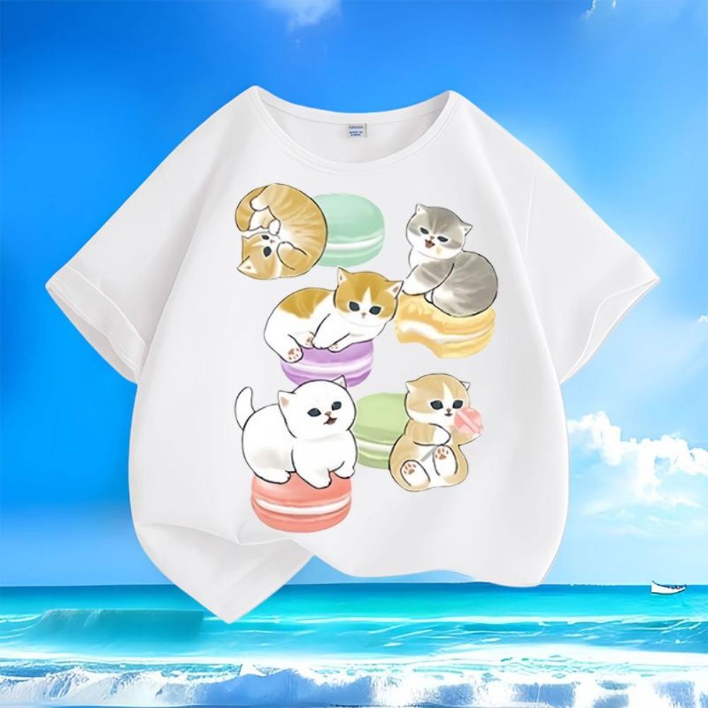 

Summer new children s short sleeved T-shirt round neck versatile top 140