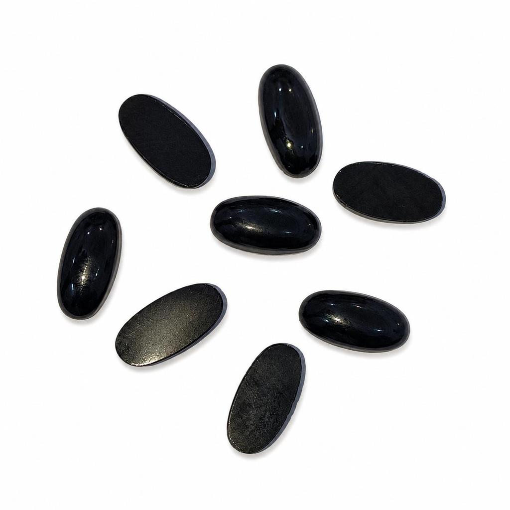 Black Onyx Oval Cabochon Lot of 8, Natural Black Onyx Gemstones, Matching Cabochon Set for Jewelry Making