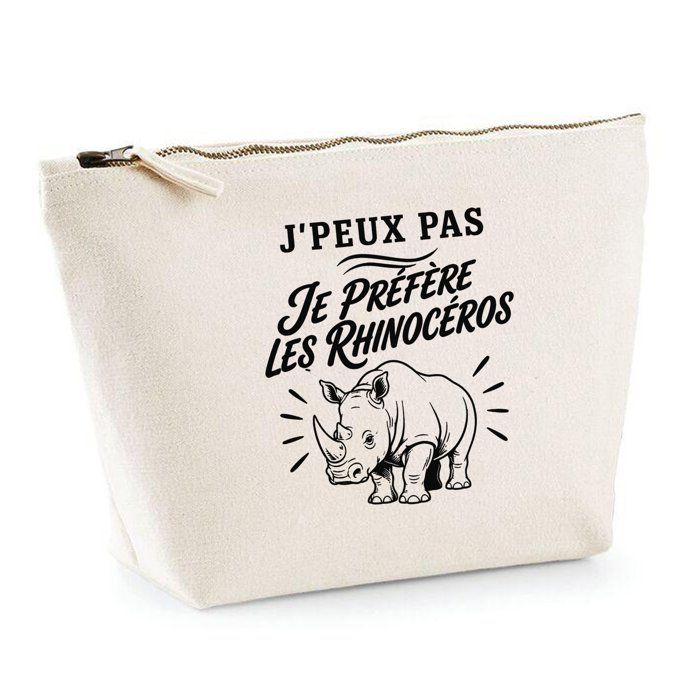 Trousse de toilette - PLANETEE - J'peux pas minimaliste - Beige - 100% coton - 3 L - Fermeture zip métal