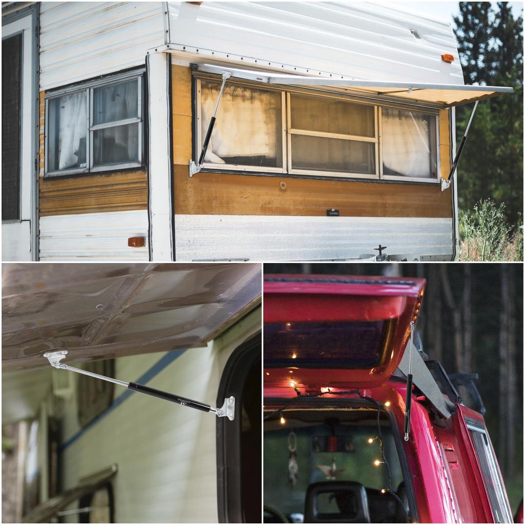 X AUTOHAUX Gas Gas Damper for Furniture Lift Car Hood Load for Universal Gas Spring Hood Damper for Wall Motorcycle Black Metal Mounting Brackets and