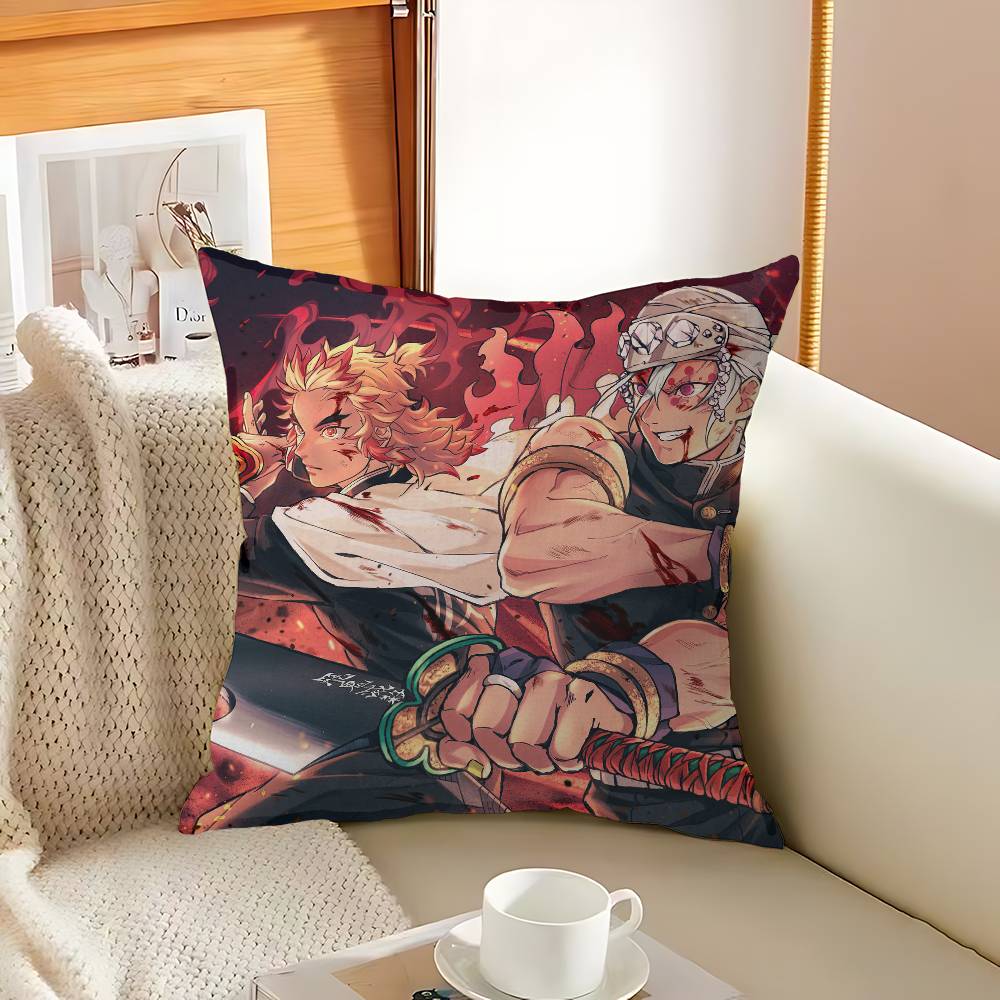 Anime Demon Slayer Kochou Shinobu Stitch Lucky Dragon Pillow Cover Sofa Cushion Cover Home Room Decoration Children Gift