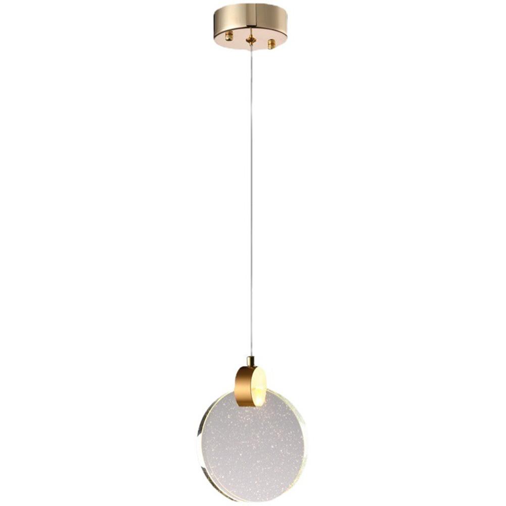 Modern LED Pendant Light Crystal Hanging Light Gold Circular Pendant Light Nordic LED Hanging Lamp for Kitchen Bedroom