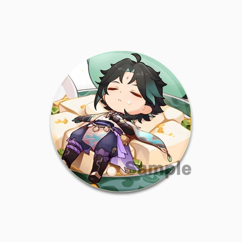 32/44/58mm Spielfigur Brosche Tasche Kleidung Dekor Sammlung Xiao Kragen Abzeichen Cartoon Anstecknadeln Schmuck Geschenke