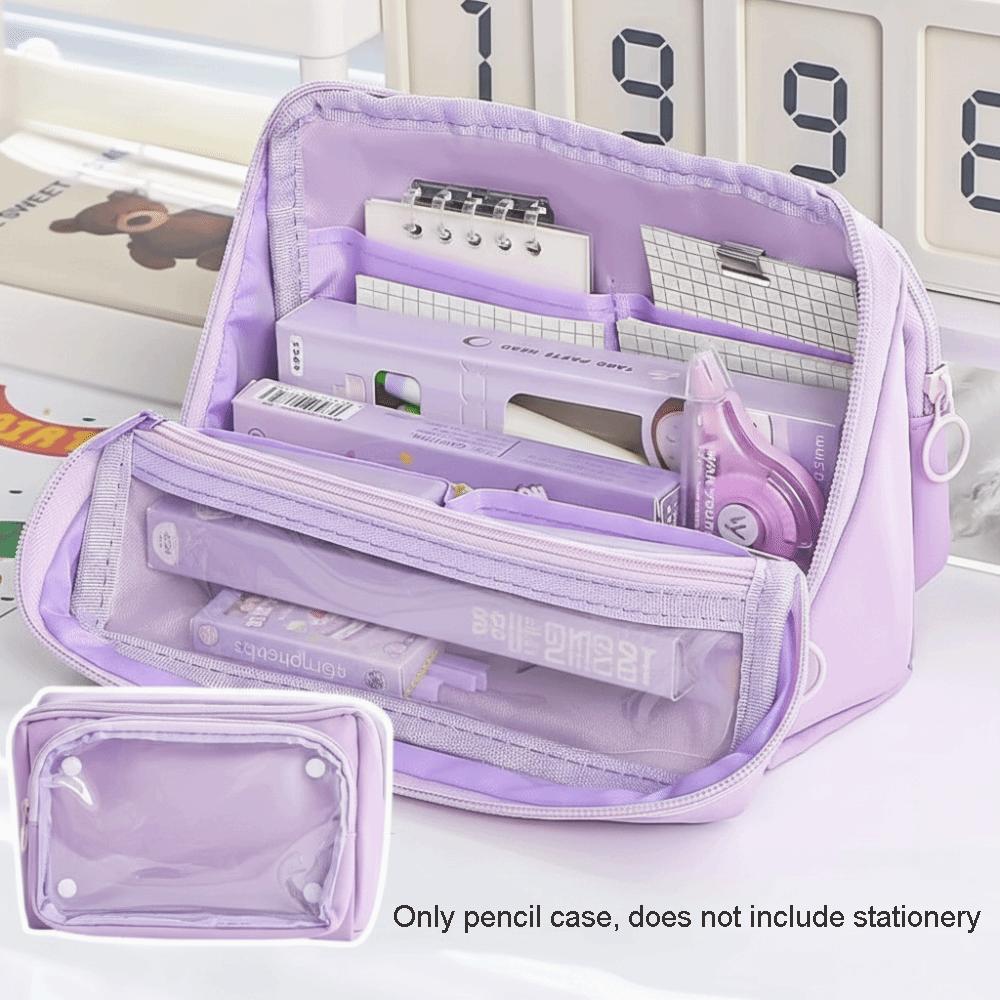 

DIY Transparent Pencil Case Zipper Stationery Box Kawaii Transparent Pen Bag School Supplies