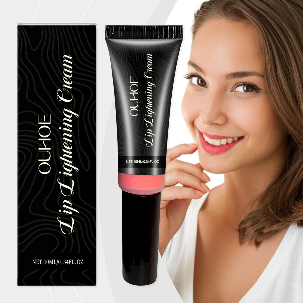 OUHOE Lip Brightening Balm 10ml Natural Ingredients for Long-lasting Hydration, Brightens Lip Color and Provides Antioxidant Protection