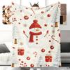 Blanket 1pc Snowman Christmas Pattern Winter Flannel Blanket Featuring Soft High-definition Digital Printing; a Modern-style Small