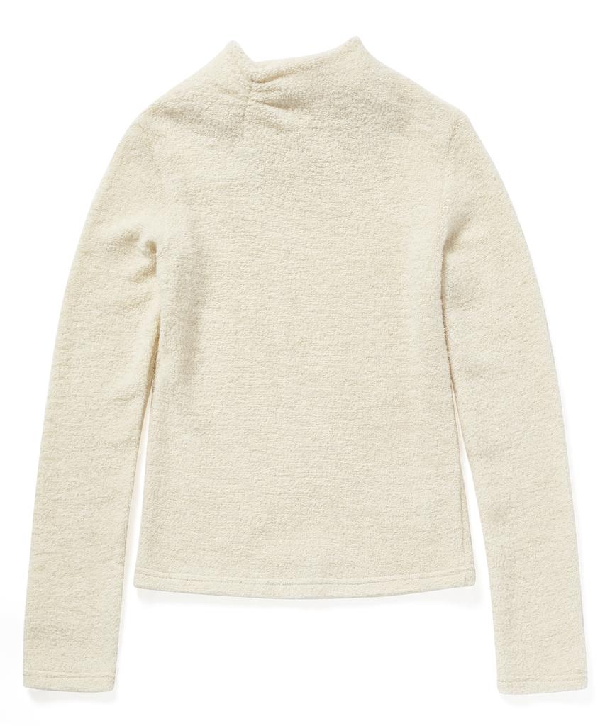 BETWEEN A AND B Shirred Turtleneck Top [Ivory]