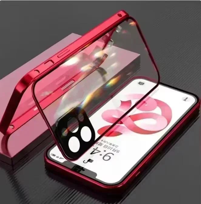 Metal Magnetic Double-Sided Buckle Case For For Iphone 16 1 14 Plus 13 12 Pro Max 16E Lens Protection Full Cover Shockproof