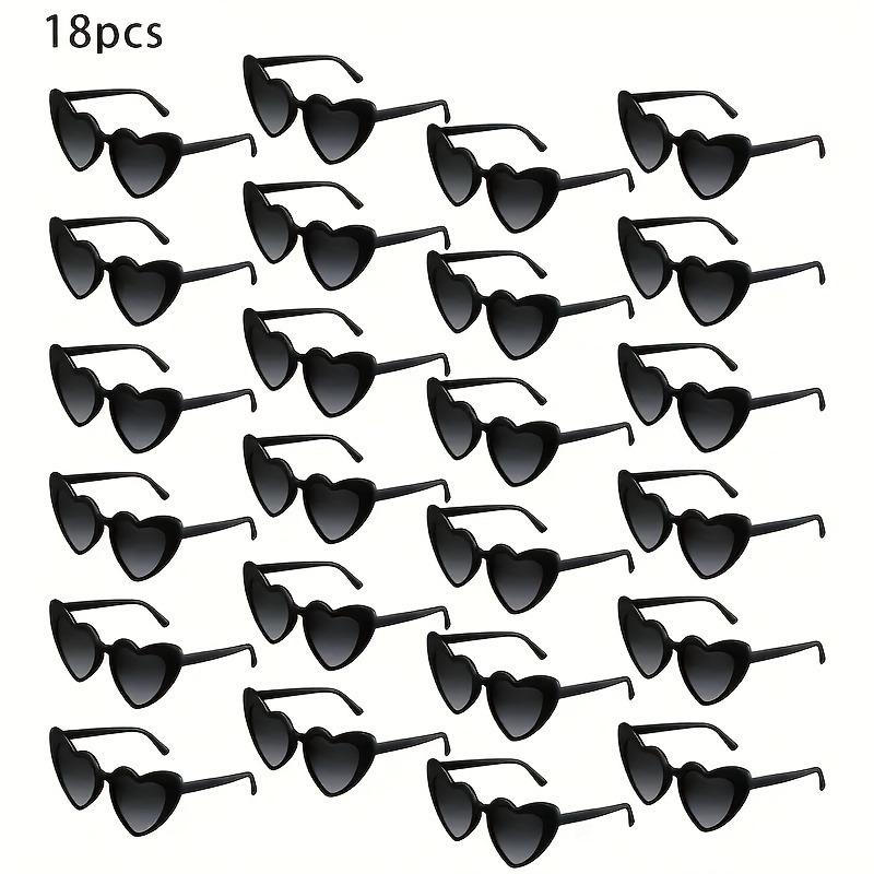 18 Pairs of Vintage Heart-Shaped Plastic Glasses for Women Perfect for Parties and Weddings