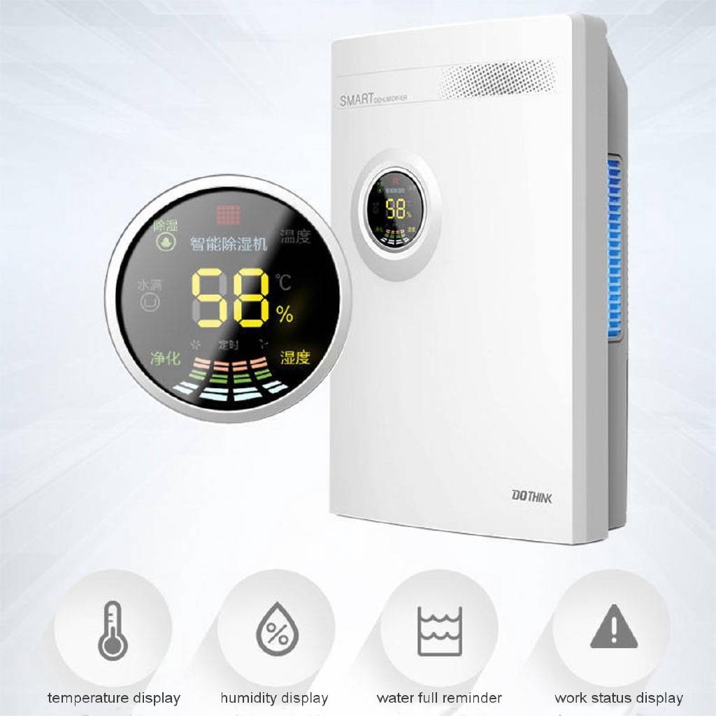 220V 2200ml Smart Dehumidifier LED Screen Air Conditioning Purification Dehumidifiers Air Dryer Machine Bedroom Basement Home