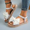Fashion Women Slippers 2024 New Summer Lightweight Sandals Fashion Beach Casual Slippers Outdoor Bow Tie Flat Shoes Home Slides Women