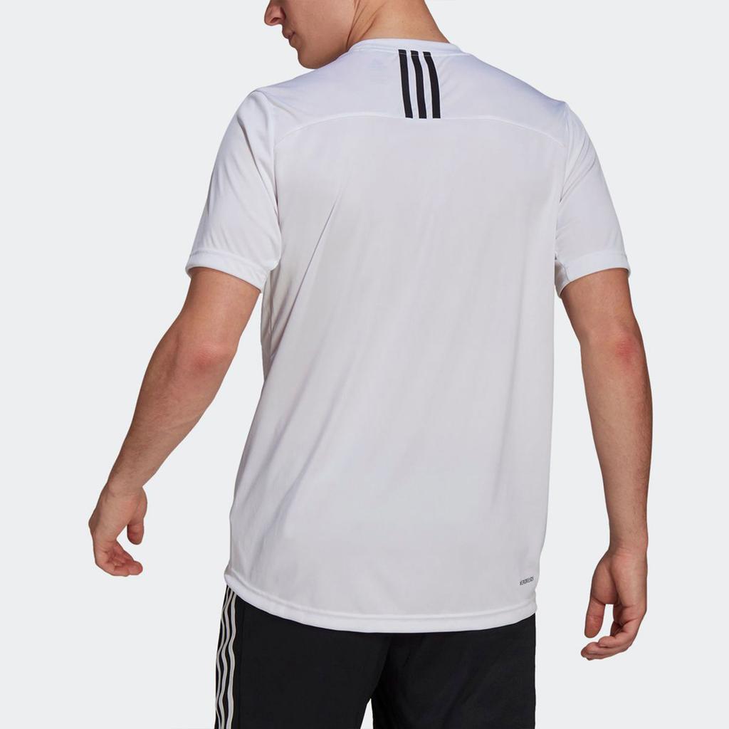 Adidas Logo Print Training Sports Crew Neck Short Sleeve T-Shirt Men Tops White GM2135