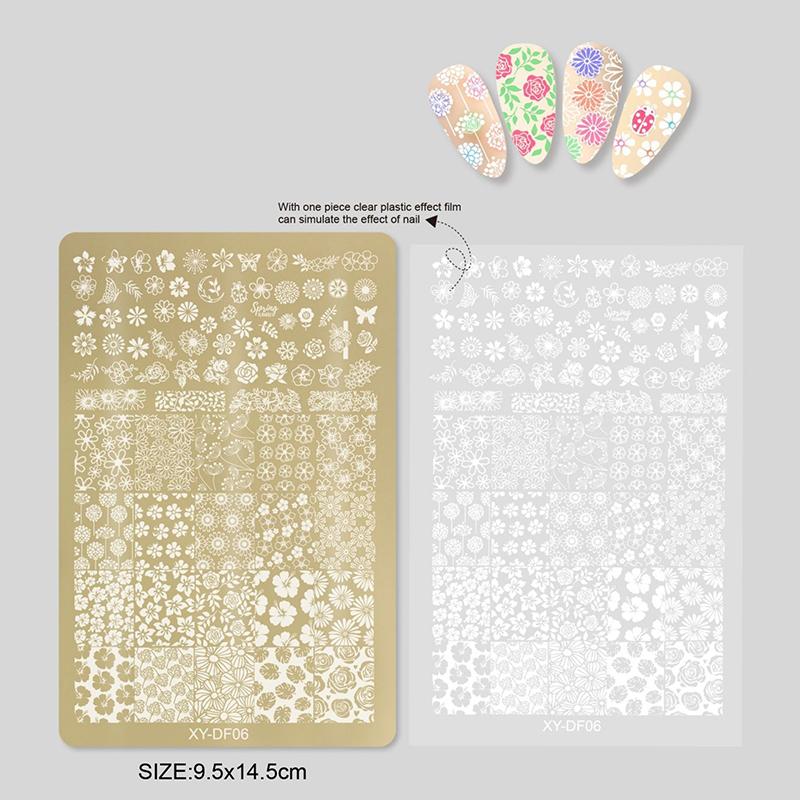 Large Nail Stamping Plates Butterfly Flower Pattern Stainless Steel Stencil Nail Art Stamps Geometry Template Nail Tools