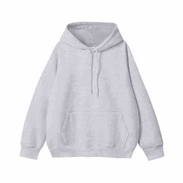 Cotton Silver Fox Fleece Hooded Sweatshirt Hong Kong Style Youth Fleece-Lined Oversized Fashionable Youth Sweatshirt
