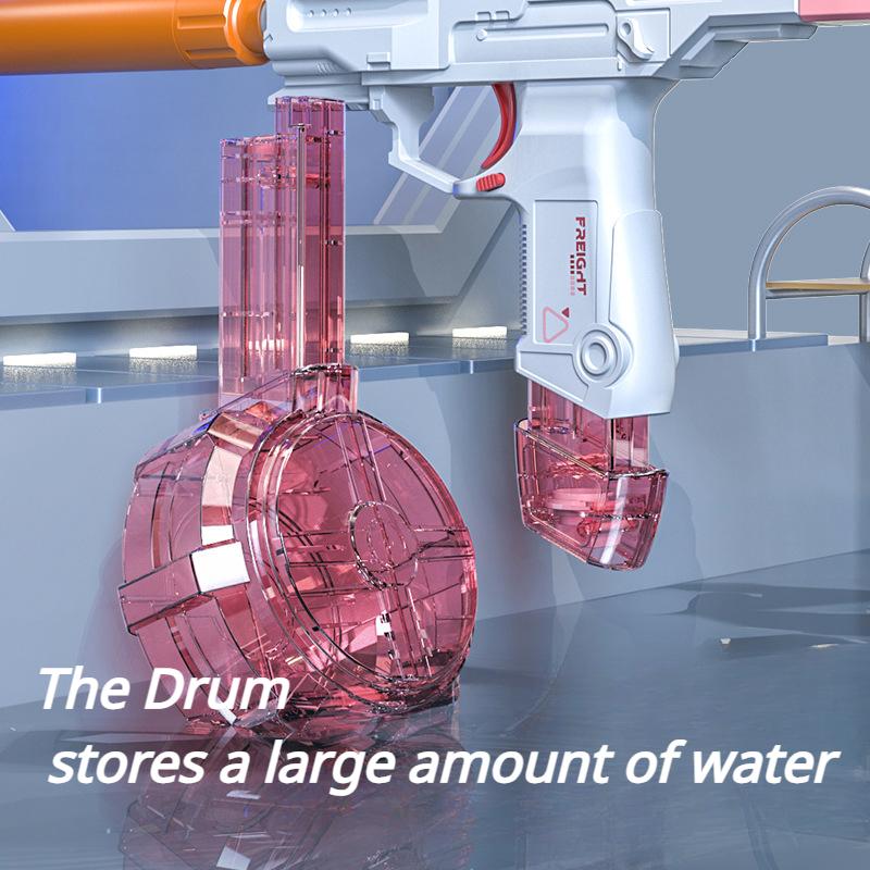 Pistola ad Acqua Elettrica Uzi Sparo Continuo Giocattoli Estivi per Piscina Pistola con Mirino Silenziatore Divertimento all'Aperto Prop Gioco Cs per Bambini