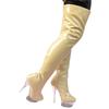 15Cm direct sales high-top solid color round head stiletto fashion boots autumn stiletto viscose shoes yellow