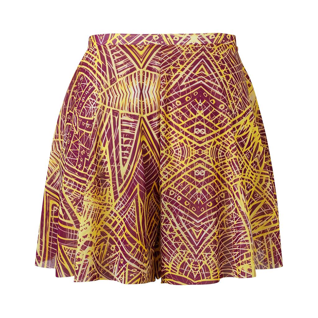 Long Sleeve Mesh Cross-border One-piece Swimsuit Swimsuit Short Skirt