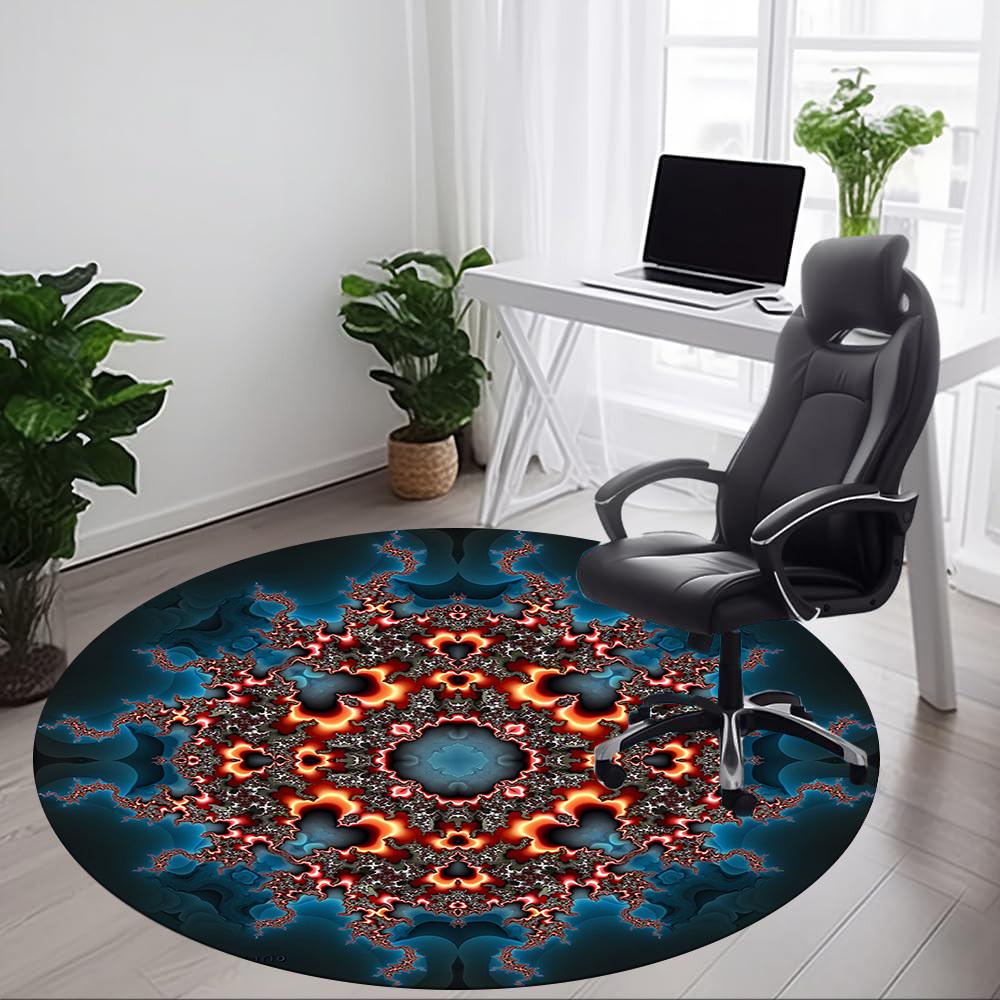 1PC Fractal Art Chair Carpet for Office Non-Slip, Lightweight, Machine Washable Rug for Office, Sleeping, Room - Holiday Decoryy251009136