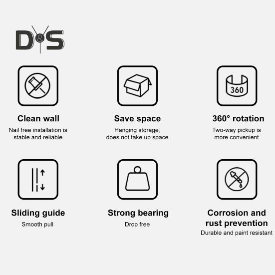 Kitchen Rotating Hooks for Utensils 10 Claw Cooking Utensil Rack for Spoons Pot Rags 360 Degrees Rotation Wall-Mounted Hanger Holder