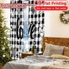 Set Of 2 Flat Printing Love Checkered Popular Curtains Drapes Versatile Fabric Thermal Insulation Curtain Blackout Polyester