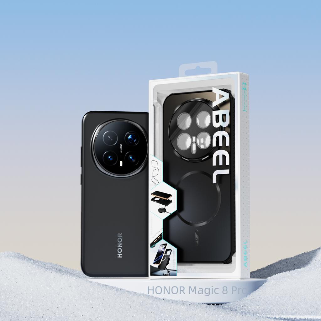 ABEEL Pro Honor Magic8 Pro 5G Magnetický kryt TPU PC Chladicí Matný Zadní kryt telefonu s fólií na čočku