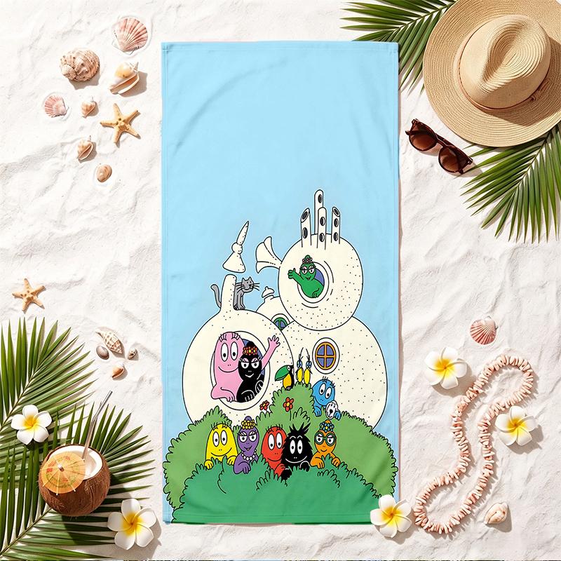 Barbapapa Soft Beach Towel Stylish Beach Pool Towel for Summer Seaside Vacation Travel