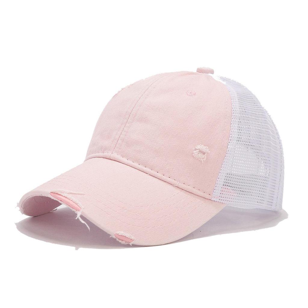 Men's Distressed Cotton Baseball Cap with Soft Brim and Mesh Visor for Sun Protection