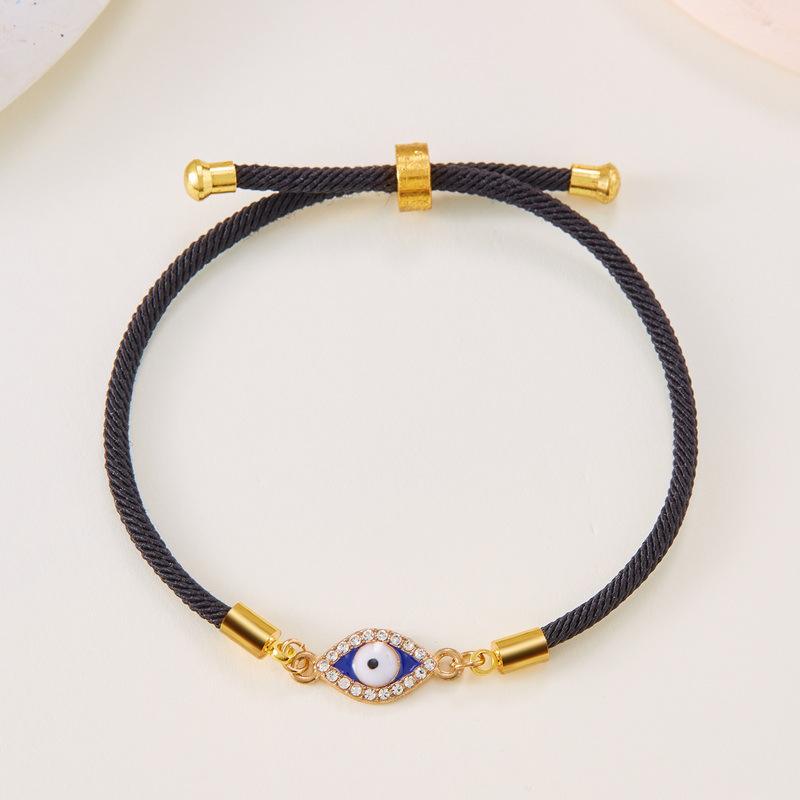 Devil's Eye Bracelet: Adjustable Drawstring with Alloy Pendant