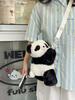 Borsa Peluche Panda Per Bambine Morbida Pelliccia Sintetica Cartone Animato Carina Borsa a Mano Uso Quotidiano Casual