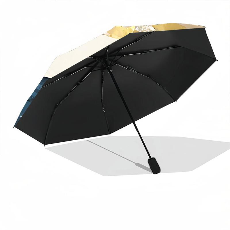 1pc Paper Boat Night Auto Open/close, All-Season Portable Folding Cute Umbrella for Women & Men, Travel, Everyday, Formal Events - Compact Luxury Para