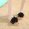 New big flower summer slippers students wear wear wear-resistant flat sandals home cute beach shoes