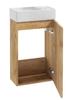 Bathroom Cabinet with Sink, Craft Oak, Hanging, 60x40 Small