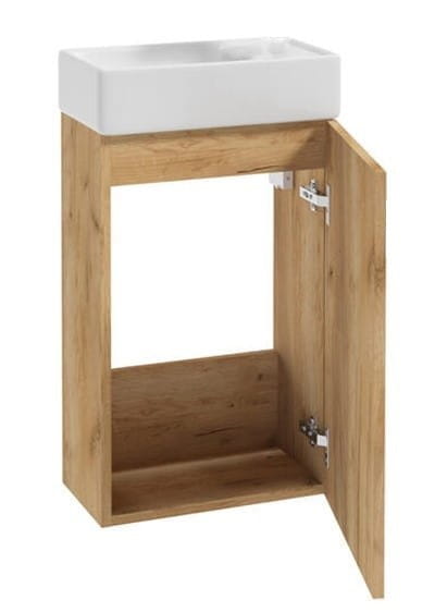 Bathroom Cabinet with Sink, Craft Oak, Hanging, 60x40 Small