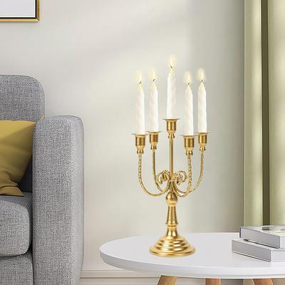 Candelabro de Arte en Hierro Adornos de Escritorio Color Sólido Portavelas Único Decoración Decorativa para el Hogar Fiesta