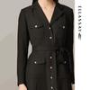 ELLASSAY Simple Elegant Single-Breasted Long Sleeve Dress