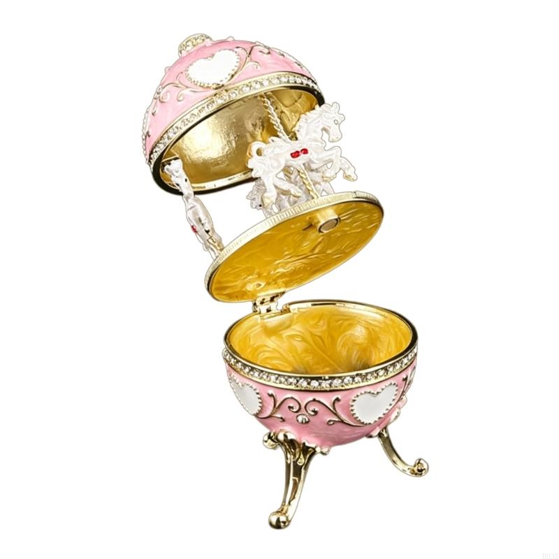 European Zinc Alloy Jewelry Organizers Featuring Rotating Carousel Design and Rhinestones Decors B03E