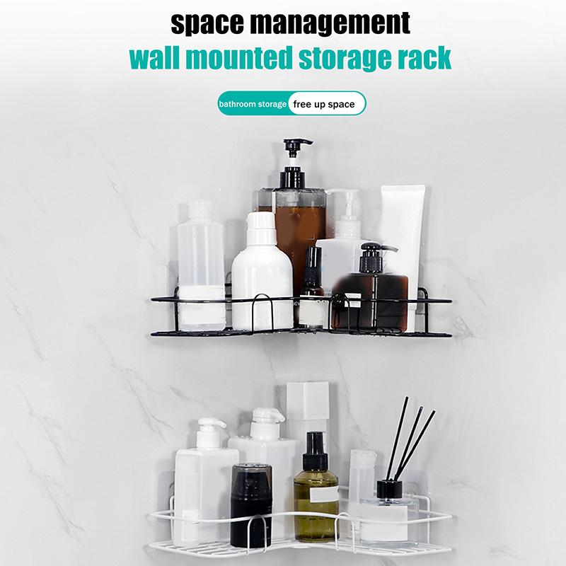 Bathroom Triangular Shelf No Drilling Required Wall-Mounted Kitchen Storage Rack