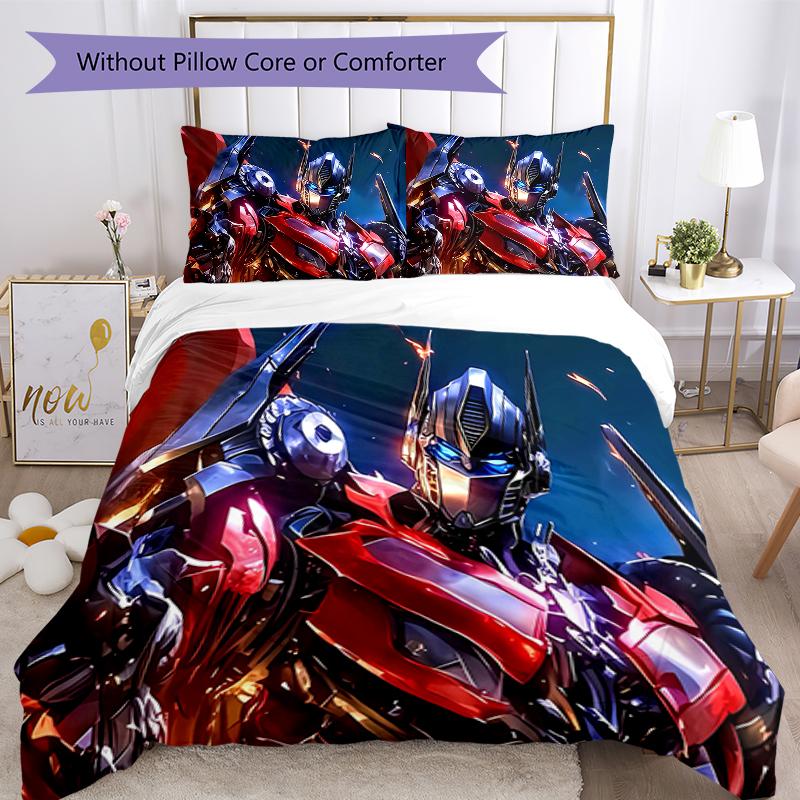 3pcs Transformers2 Design Cover Set - HD Printed Bedding with 1 Cover and 2 Pillowcases - Perfect for Home and Dorm Decor