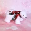 Plush White Bear with Scarf Ornaments Christmas Doll Pendant for Christmas Tree Home Decorations Cartoon Pendants Gift