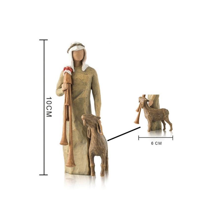 Shepherdess Toy Model Resin Christmas Scene Gift Set Angel Seasonal Gift Giving