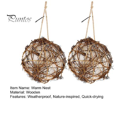1 Pair of Hummingbird Nest with Weatherproof Design Handmade Hanging Warm Nest Nature-inspired Quick-drying Bird Nest