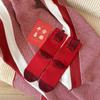 Big Red Mid-calf Wedding Socks for Men and Women, Symbolizing Wealth and Prosperity. Three-dimensional Creative New Year Socks with Text