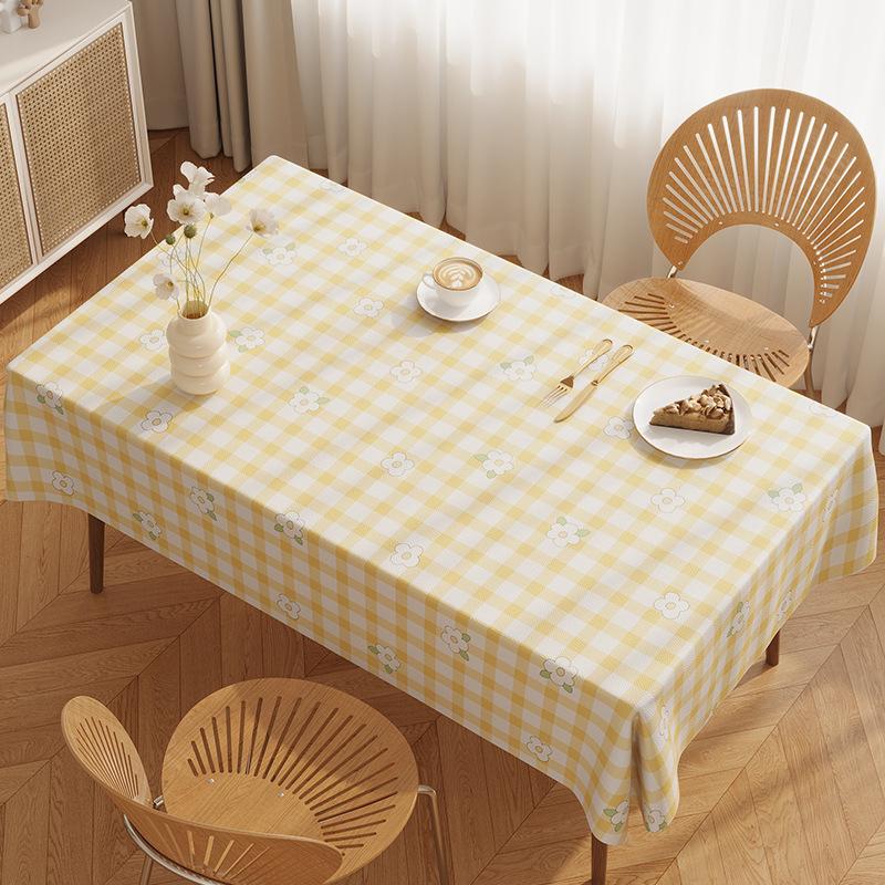 Small Fresh Dining Table Tablecloth Waterproof, Oil-Proof And Anti-Scalding Leave-In Coffee Table Tablecloth Light Luxury High-End Rectangular Dining