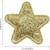 PRETYZOOM 100Pcs Glitter Star Cloth Patches Embroidered Appliques Decorative Iron On Patches for Clothing Bags Backpacks Jackets (Golden)