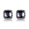 Luxury Female Yellow Pink Stone Earrings Fashion Silver Color Wedding Jewelry Vintage Double Stud Earrings for Women