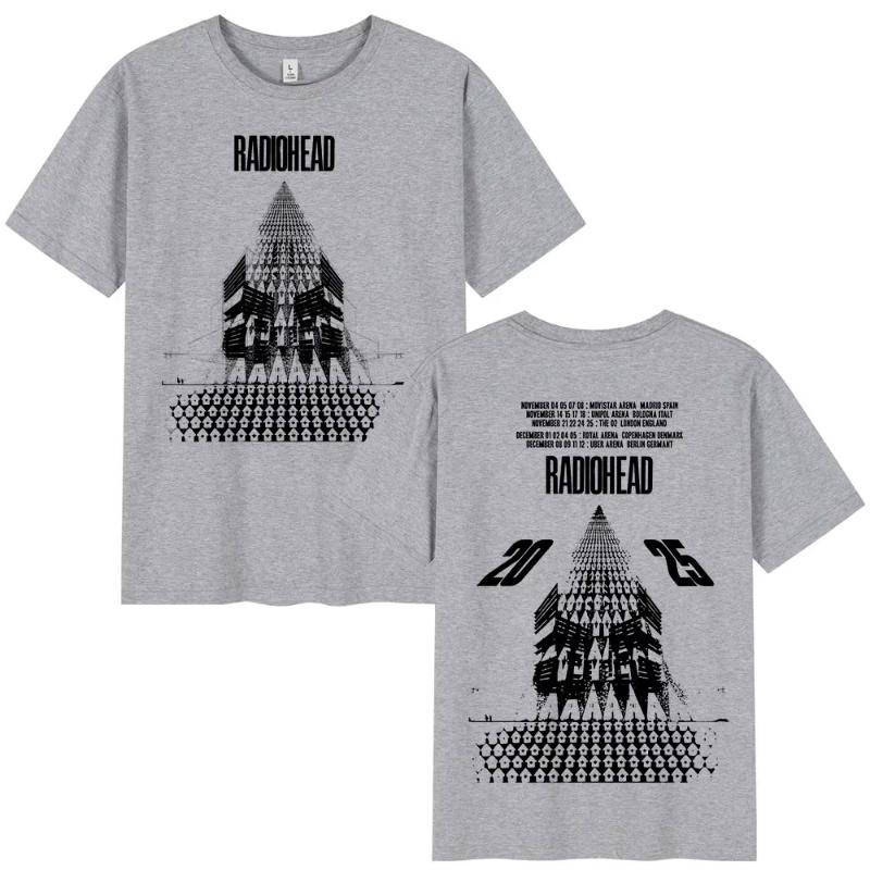 

Radiohead Return To The Road European Tour 2025 T Shirt Fashion Rock Band Tshirts Unisex Women Cotton Oversized Tshirt Streetwear S