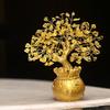 Zitrin Lebensbaum Bonsai - Feng Shui Goldkristall Ornamente für Wohlstand und positive Energie - Tischdeko