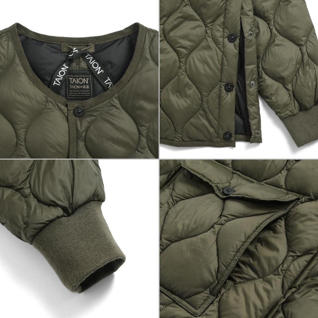 Taion Down Jacket Dark Olive 104LSBPML-1